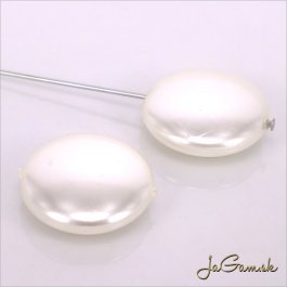 Voskované perly PLACKA guľatá 17mm biela, 5ks (vpt304)